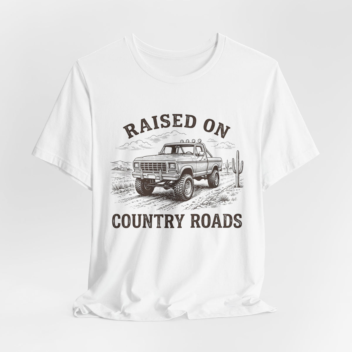 Raised On Country Roads Truck T‑Shirt — Vintage Western Pickup Tee