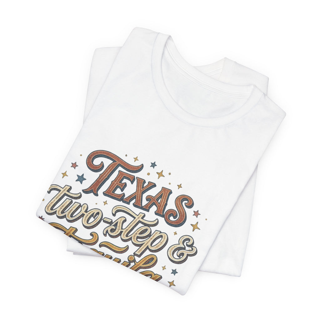 Texas Two Step & Tequila T-Shirt — Retro Country Music Tee, Western Dance Graphic Top, Boho Cowgirl Apparel, Honky Tonk Shirt