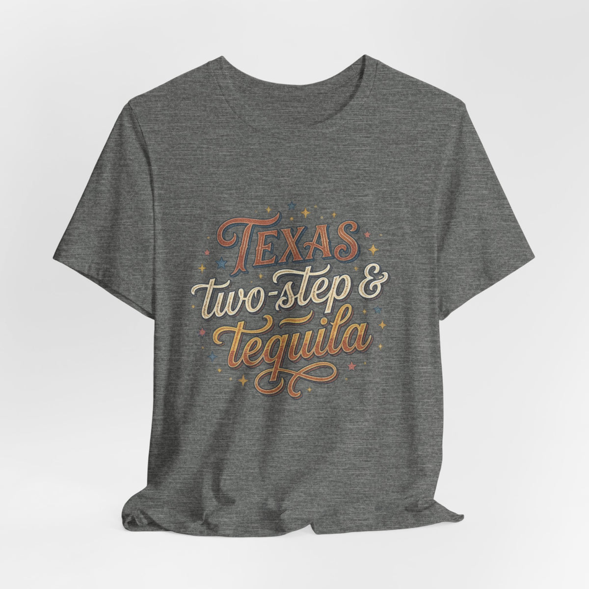 Texas Two Step & Tequila T-Shirt — Retro Country Music Tee, Western Dance Graphic Top, Boho Cowgirl Apparel, Honky Tonk Shirt