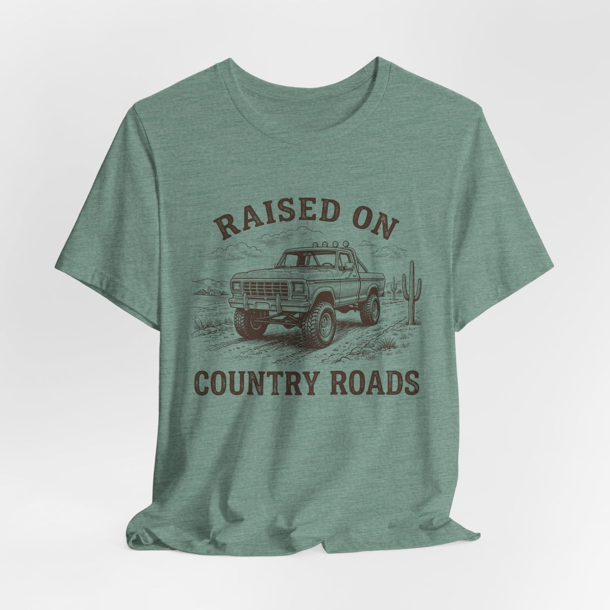 Raised On Country Roads Truck T‑Shirt — Vintage Western Pickup Tee