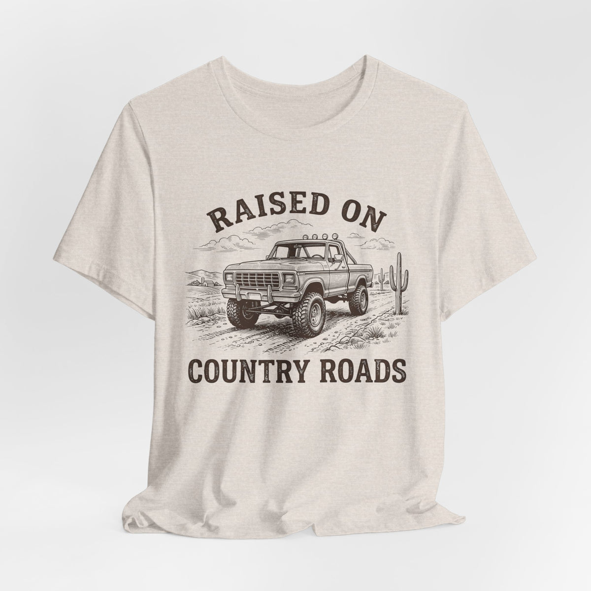 Raised On Country Roads Truck T‑Shirt — Vintage Western Pickup Tee
