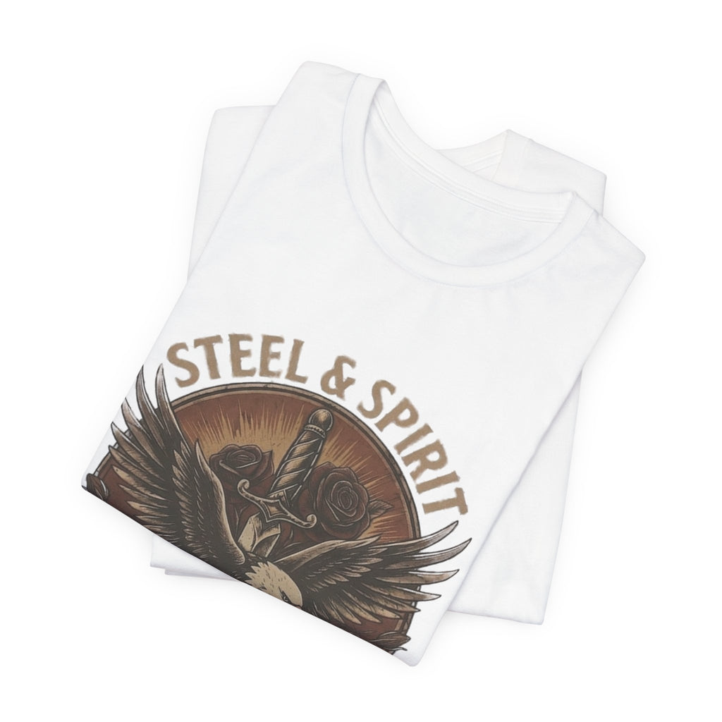 Steel Spirit Eagle T-Shirt — Mechanical Bald Eagle Graphic Tee, Tactical Western Apparel, Rugged Country Style Shirt