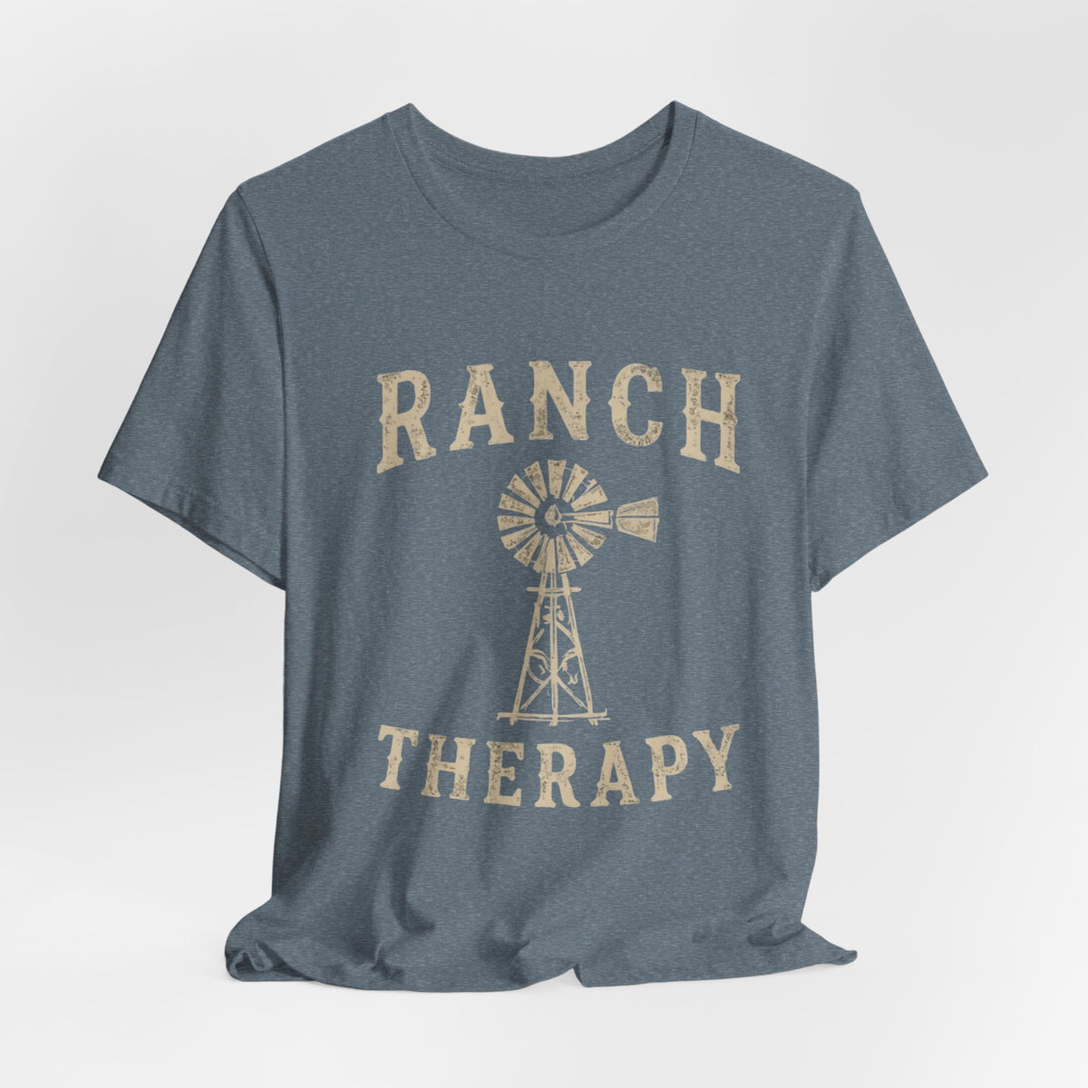 Ranch Therapy T-Shirt — Vintage Windmill Graphic Tee, Farm Life Apparel, Country Western Shirt, Rustic Women's Top, Rural Lifestyle