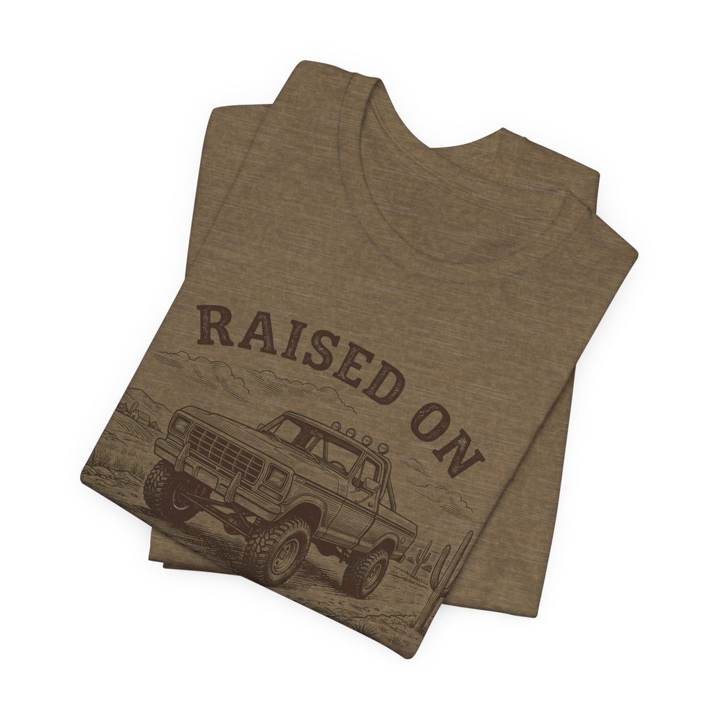 Raised On Country Roads Truck T‑Shirt — Vintage Western Pickup Tee