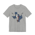 "All Grit No Quit" Texas Longhorn Skull Vintage Flag Tee