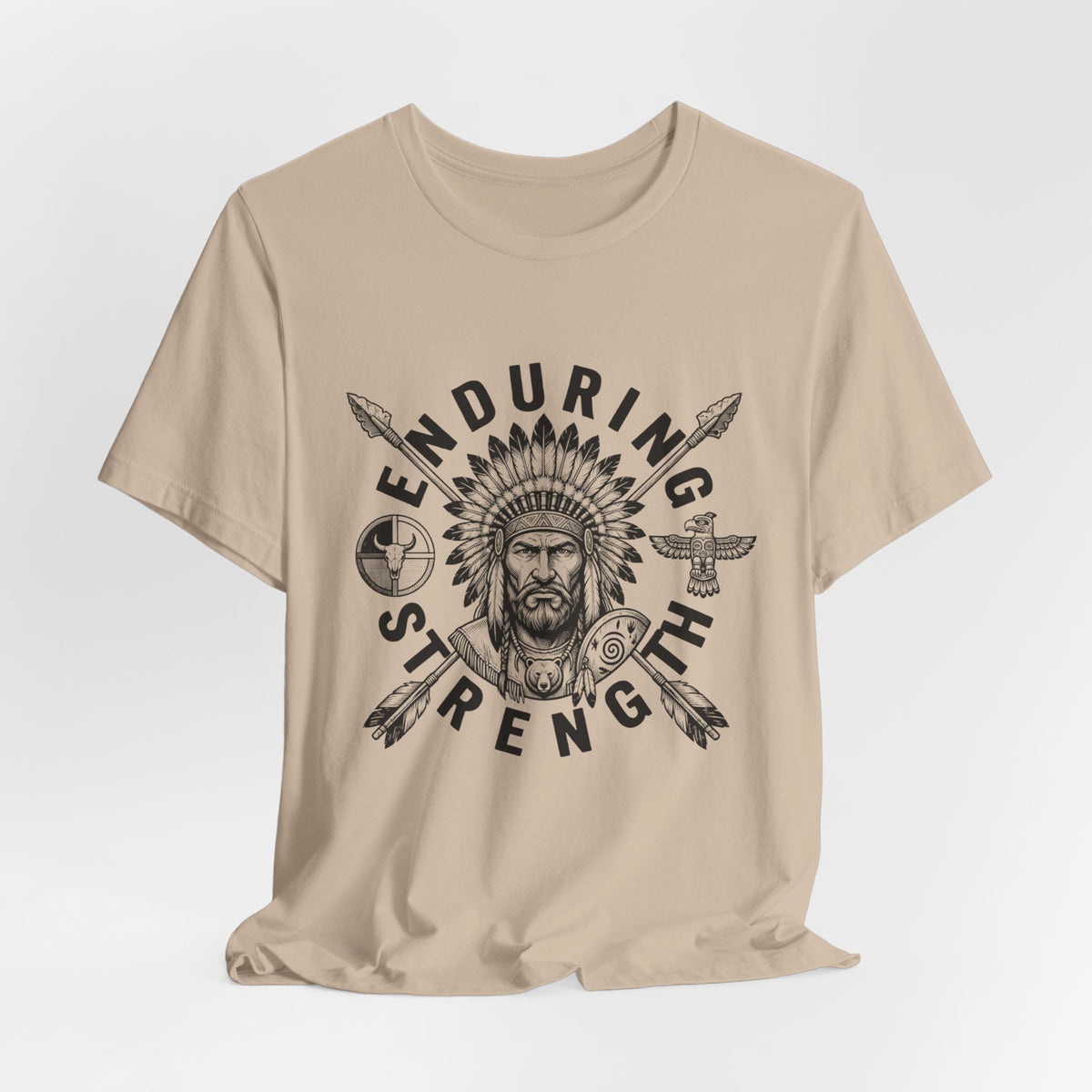 Enduring Strength Graphic Tee — Native American Chief Western Heritage T-Shirt