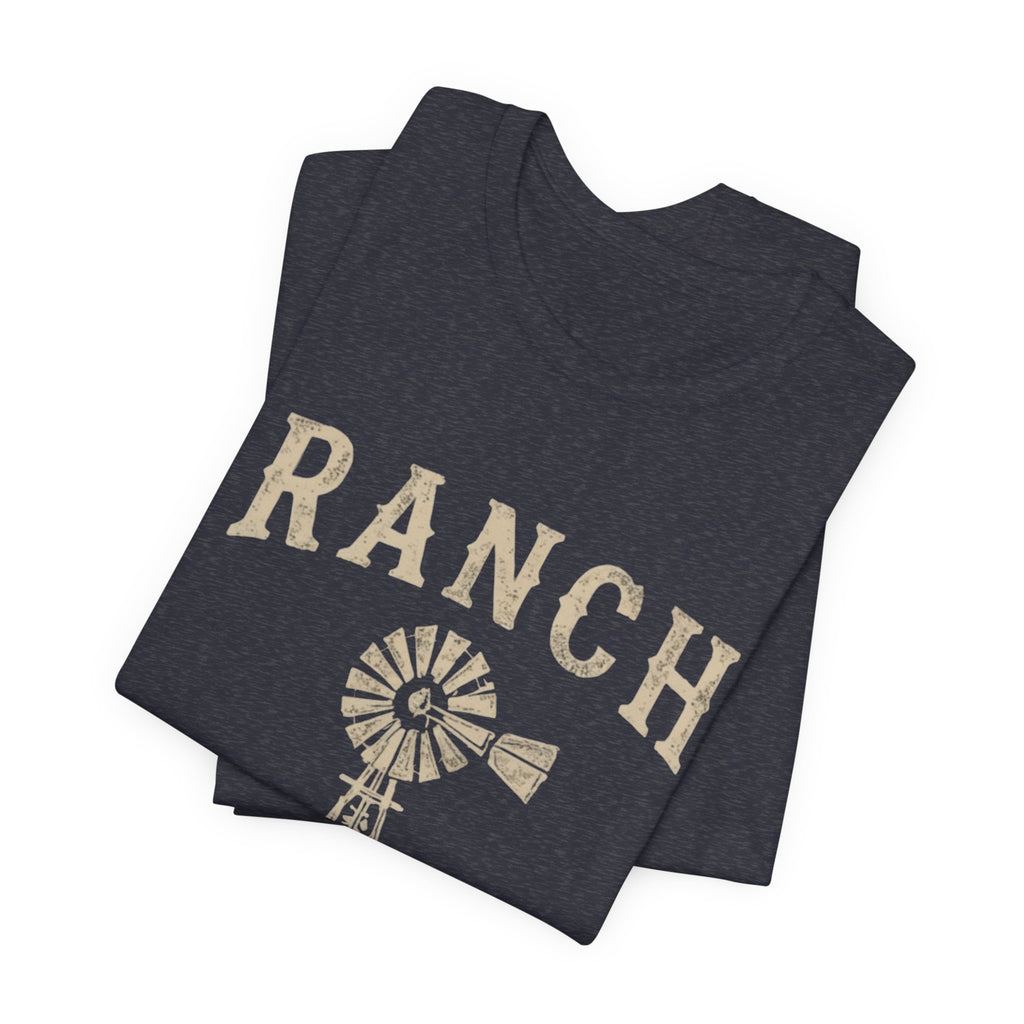 Ranch Therapy T-Shirt — Vintage Windmill Graphic Tee, Farm Life Apparel, Country Western Shirt, Rustic Women's Top, Rural Lifestyle