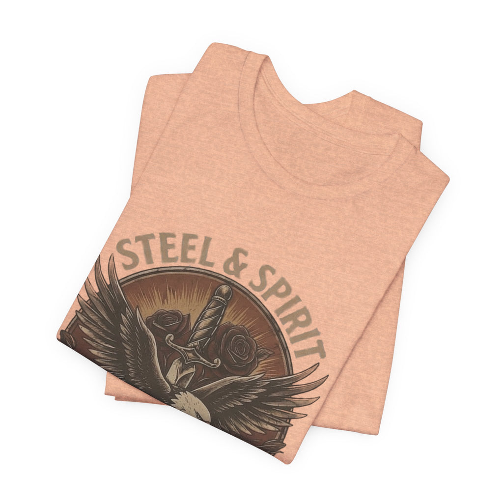 Steel Spirit Eagle T-Shirt — Mechanical Bald Eagle Graphic Tee, Tactical Western Apparel, Rugged Country Style Shirt