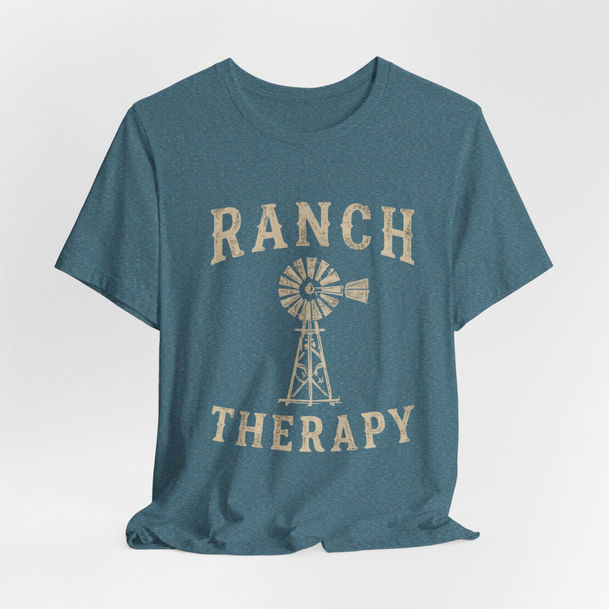Ranch Therapy T-Shirt — Vintage Windmill Graphic Tee, Farm Life Apparel, Country Western Shirt, Rustic Women's Top, Rural Lifestyle