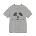 Ram Skull Graphic Tee — "Through Pain Comes Strength" Motivational T-Shirt