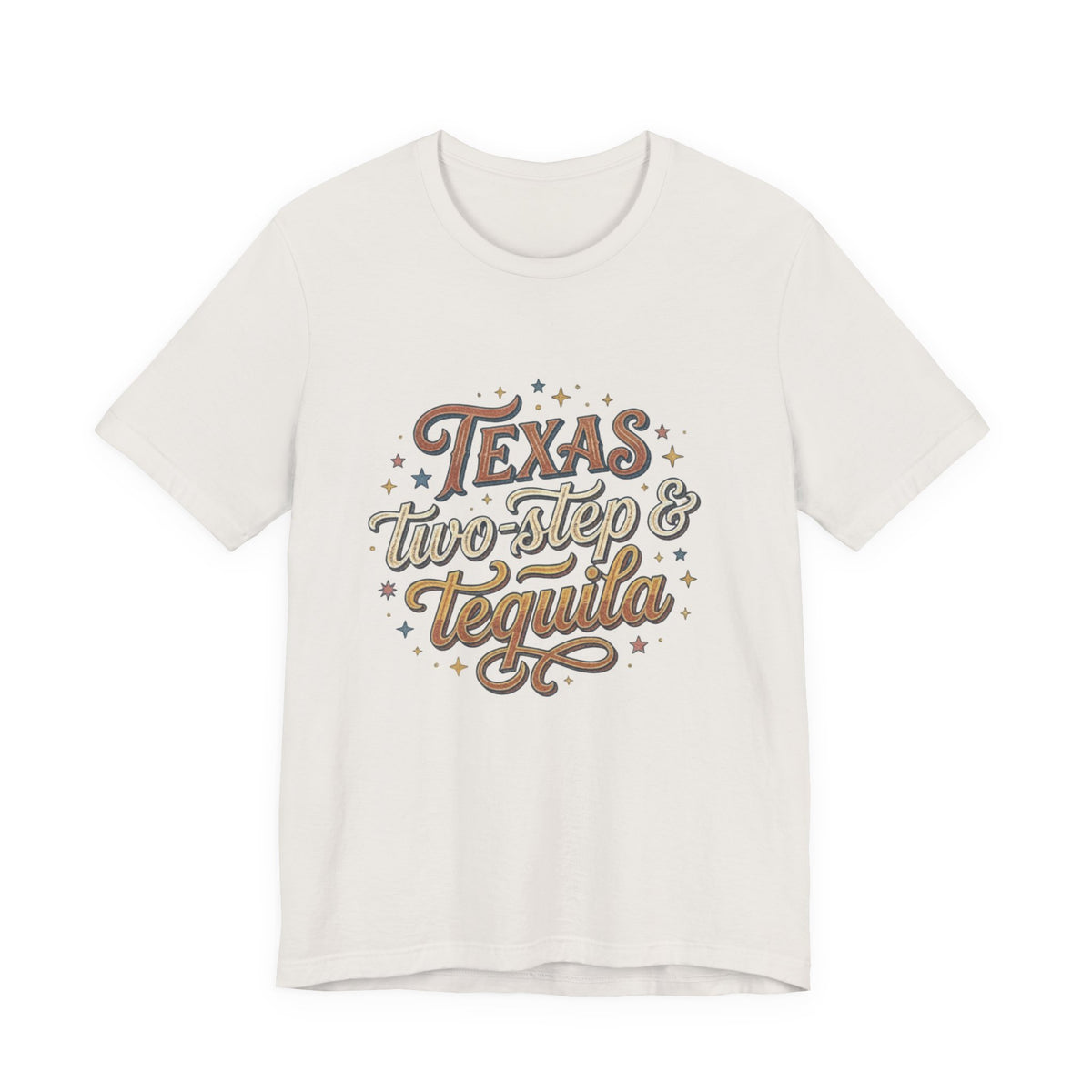 Texas Two Step & Tequila T-Shirt — Retro Country Music Tee, Western Dance Graphic Top, Boho Cowgirl Apparel, Honky Tonk Shirt
