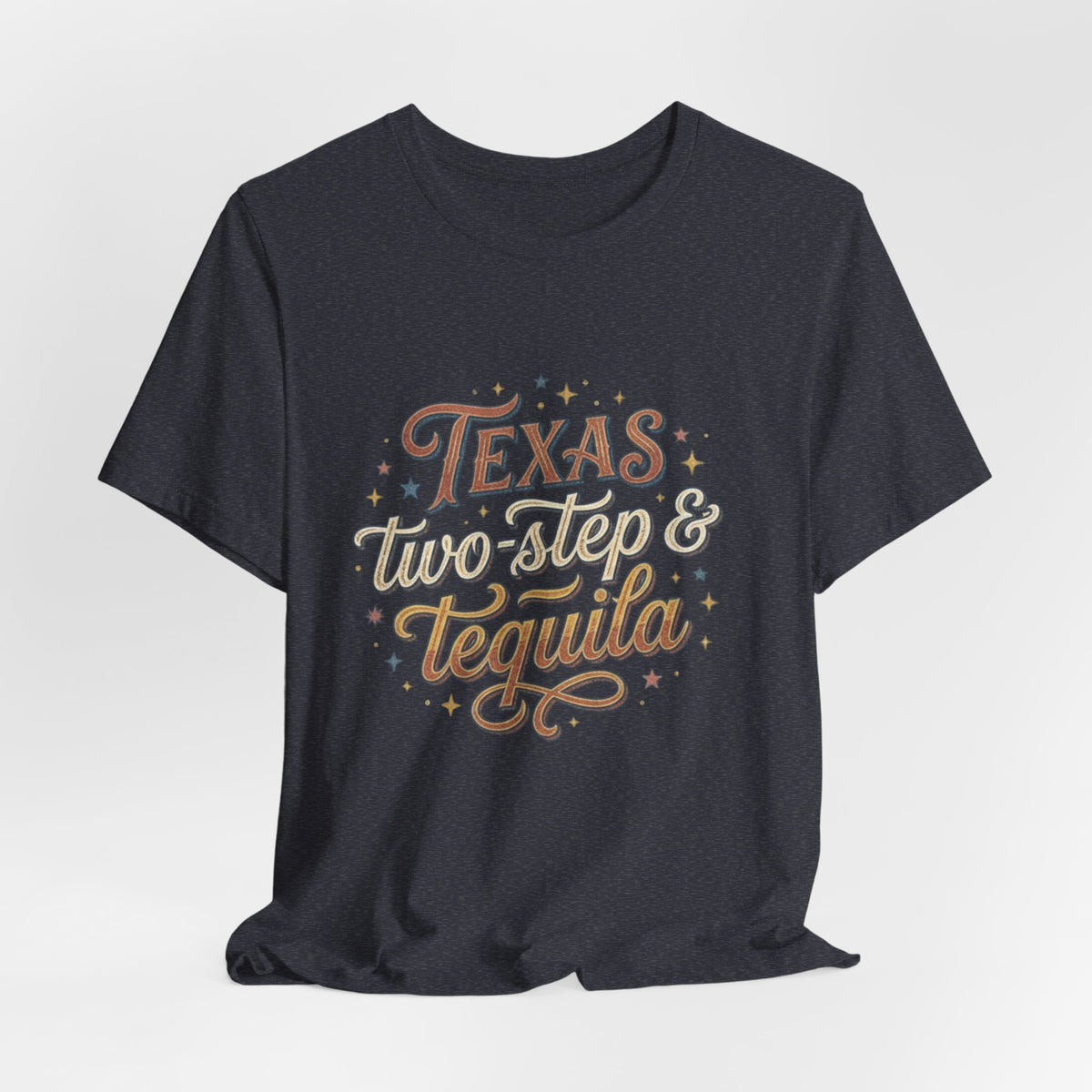 Texas Two Step & Tequila T-Shirt — Retro Country Music Tee, Western Dance Graphic Top, Boho Cowgirl Apparel, Honky Tonk Shirt