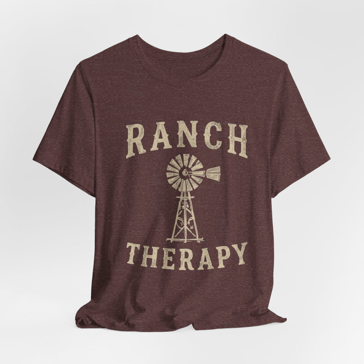 Ranch Therapy T-Shirt — Vintage Windmill Graphic Tee, Farm Life Apparel, Country Western Shirt, Rustic Women's Top, Rural Lifestyle