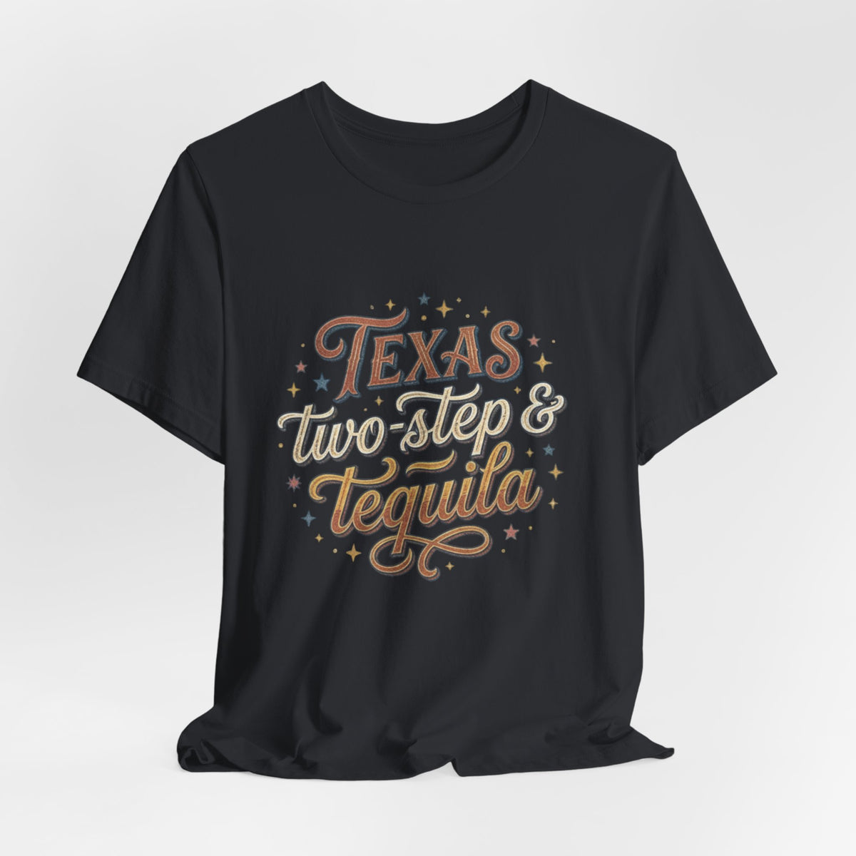 Texas Two Step & Tequila T-Shirt — Retro Country Music Tee, Western Dance Graphic Top, Boho Cowgirl Apparel, Honky Tonk Shirt