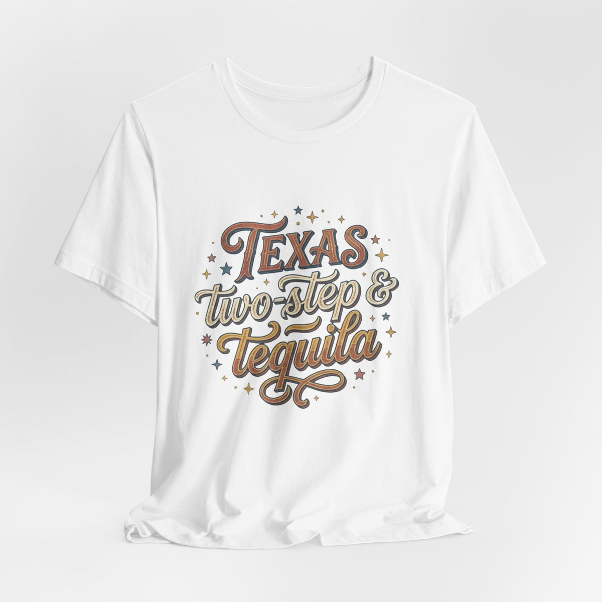 Texas Two Step & Tequila T-Shirt — Retro Country Music Tee, Western Dance Graphic Top, Boho Cowgirl Apparel, Honky Tonk Shirt