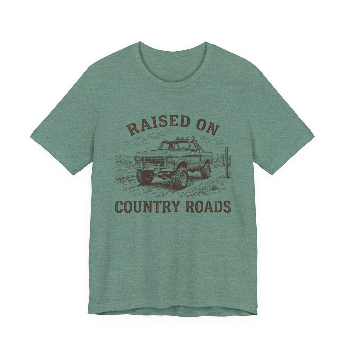 Raised On Country Roads Truck T‑Shirt — Vintage Western Pickup Tee
