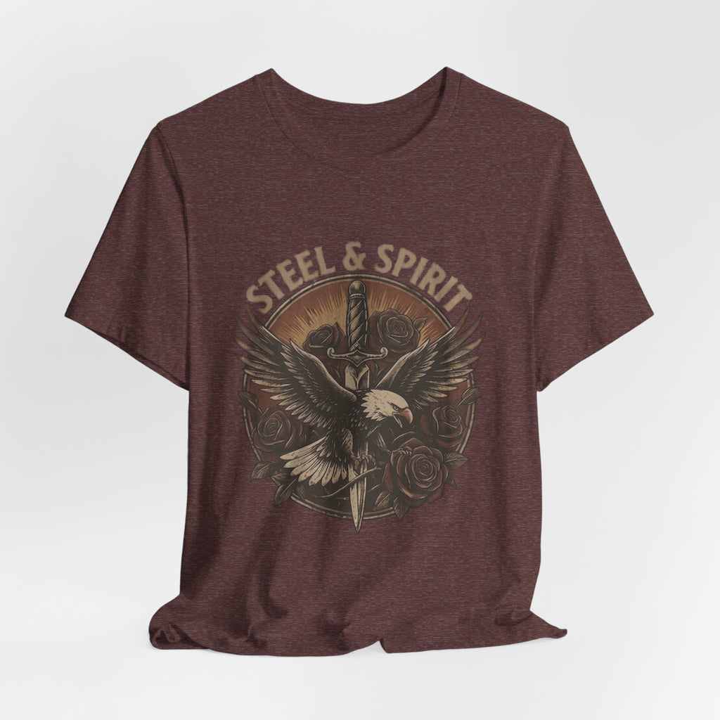 Steel Spirit Eagle T-Shirt — Mechanical Bald Eagle Graphic Tee, Tactical Western Apparel, Rugged Country Style Shirt