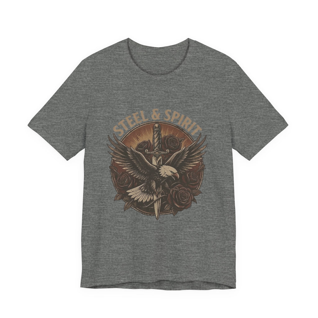 Steel Spirit Eagle T-Shirt — Mechanical Bald Eagle Graphic Tee, Tactical Western Apparel, Rugged Country Style Shirt