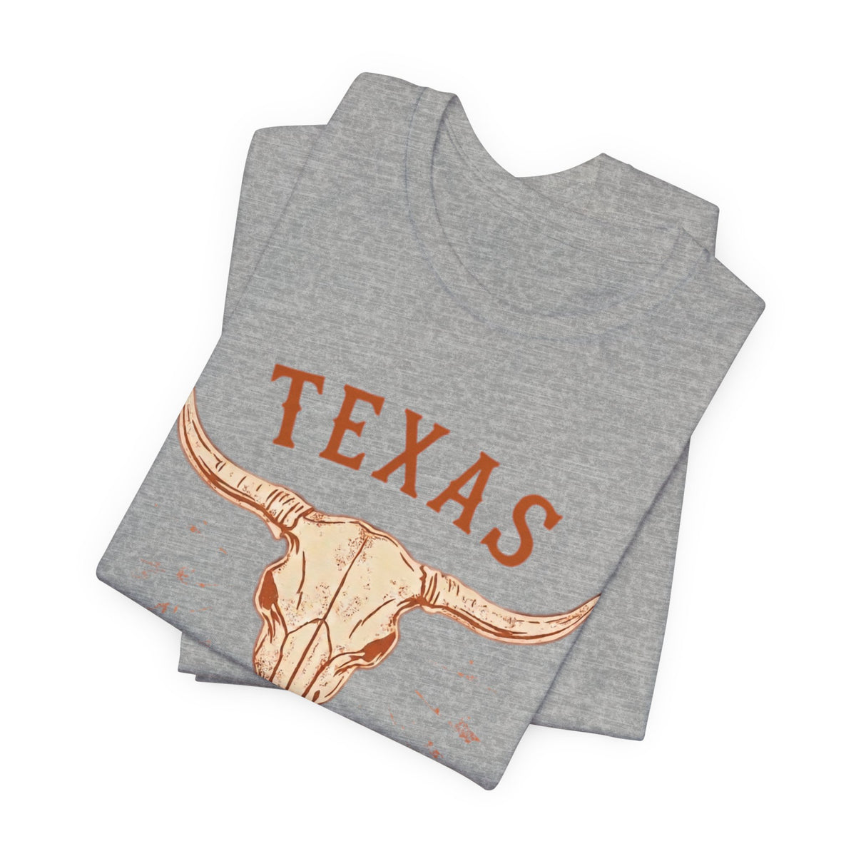 Texas Longhorn Skull T-Shirt — Minimalist Western Graphic Tee, Boho Cowgirl Apparel, Rustic Desert Shirt, Lone Star State Pride Top