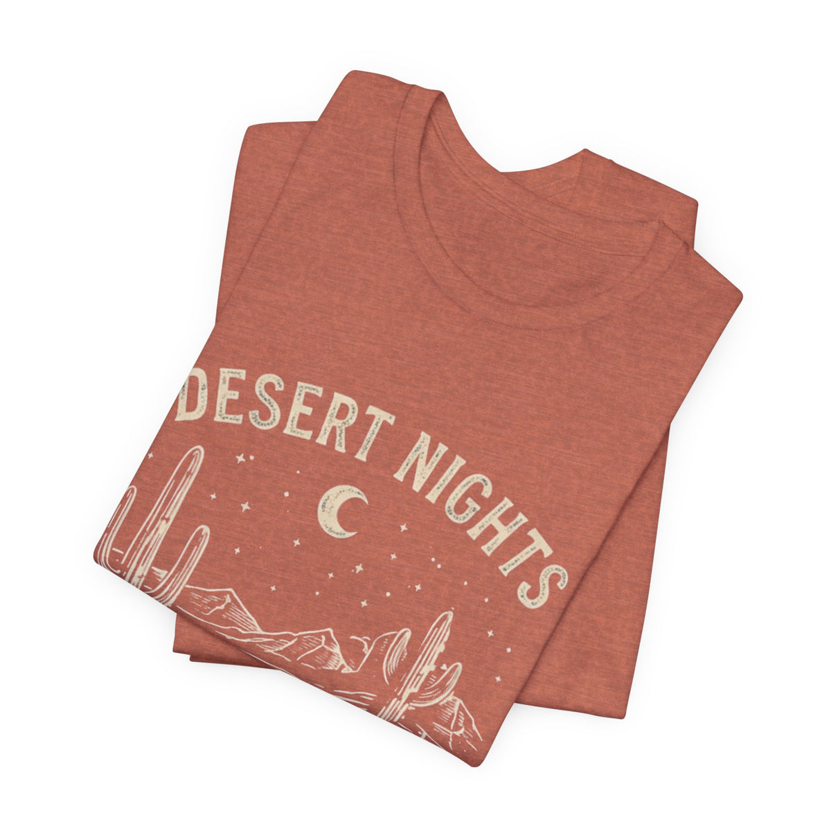 Desert Nights & Town Lights T-Shirt — Cactus Graphic Tee, Western Night Sky Apparel, Boho Desert Shirt, Country Music Top