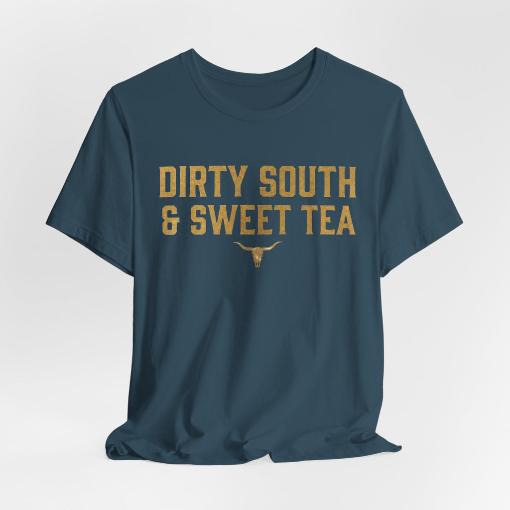 Dirty South & Sweet Tea Tee — Southern Longhorn Graphic T-Shirt