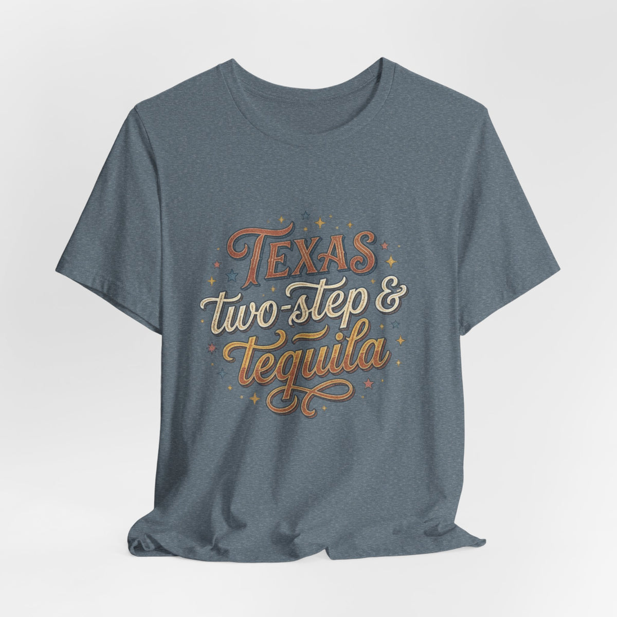 Texas Two Step & Tequila T-Shirt — Retro Country Music Tee, Western Dance Graphic Top, Boho Cowgirl Apparel, Honky Tonk Shirt