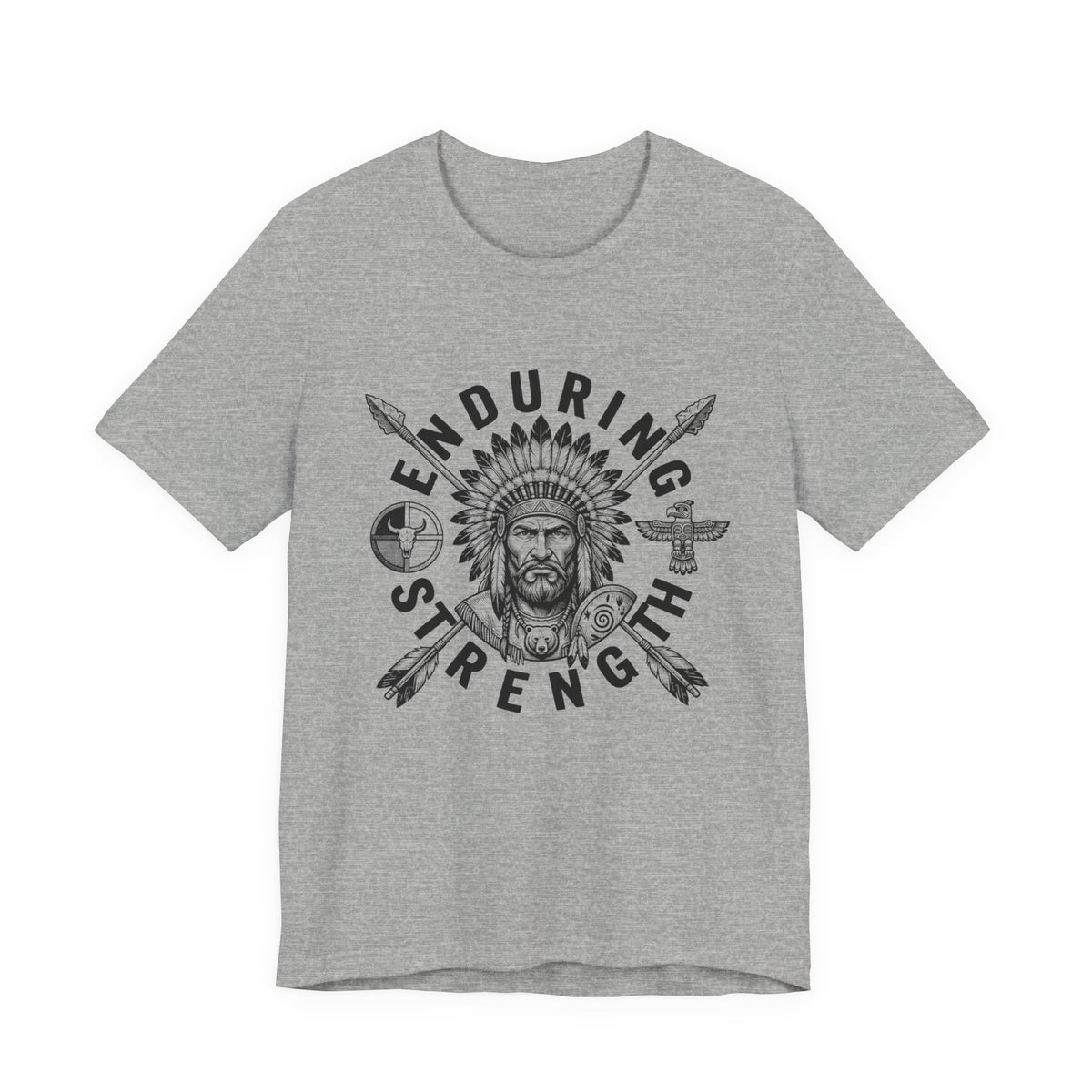 Enduring Strength Graphic Tee — Native American Chief Western Heritage T-Shirt