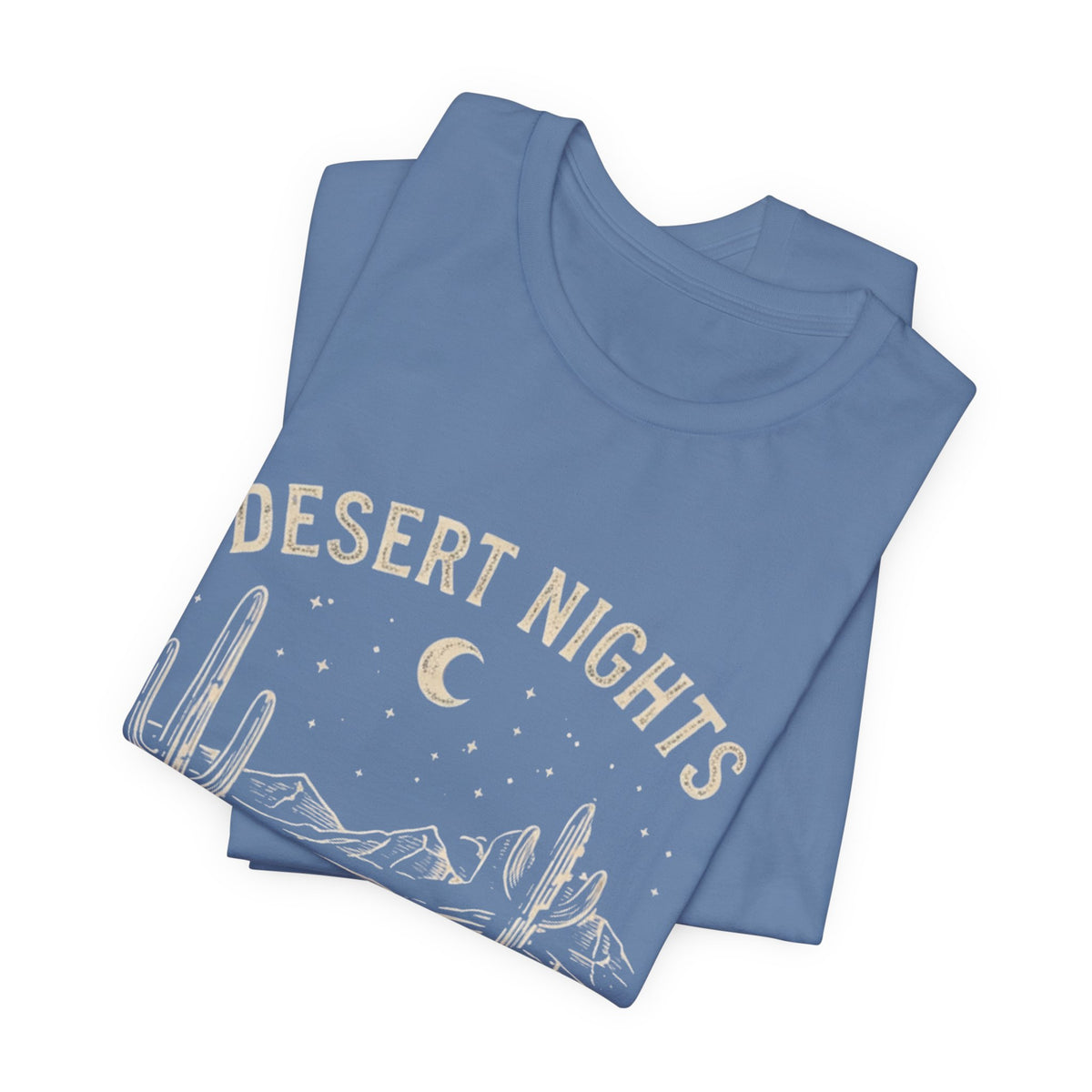 Desert Nights & Town Lights T-Shirt — Cactus Graphic Tee, Western Night Sky Apparel, Boho Desert Shirt, Country Music Top