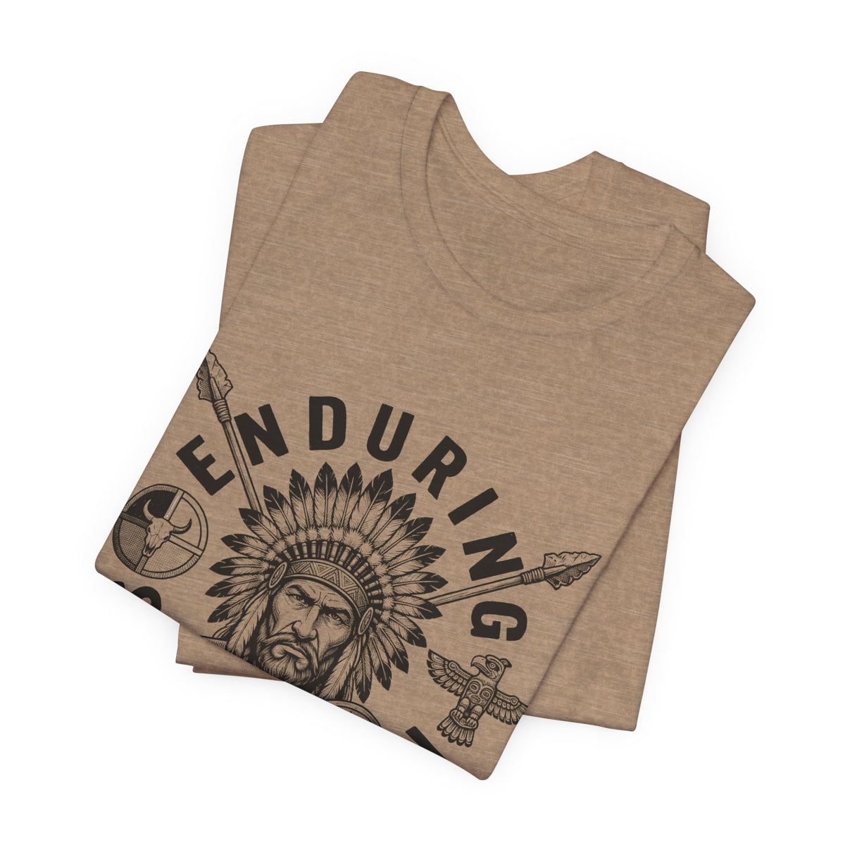Enduring Strength Graphic Tee — Native American Chief Western Heritage T-Shirt