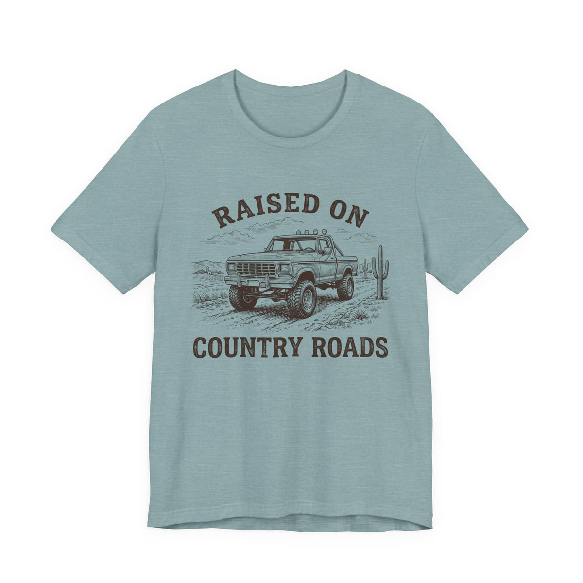Raised On Country Roads Truck T‑Shirt — Vintage Western Pickup Tee