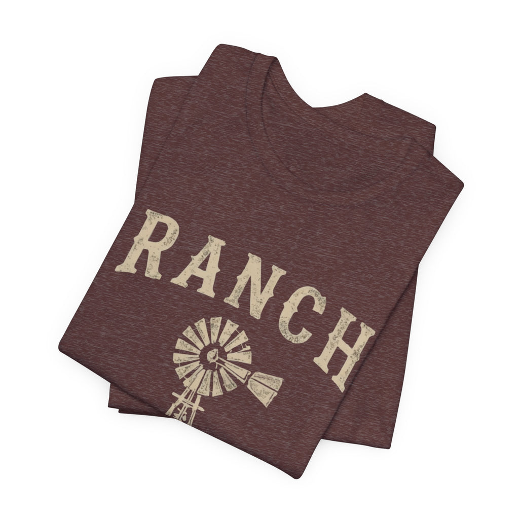 Ranch Therapy T-Shirt — Vintage Windmill Graphic Tee, Farm Life Apparel, Country Western Shirt, Rustic Women's Top, Rural Lifestyle