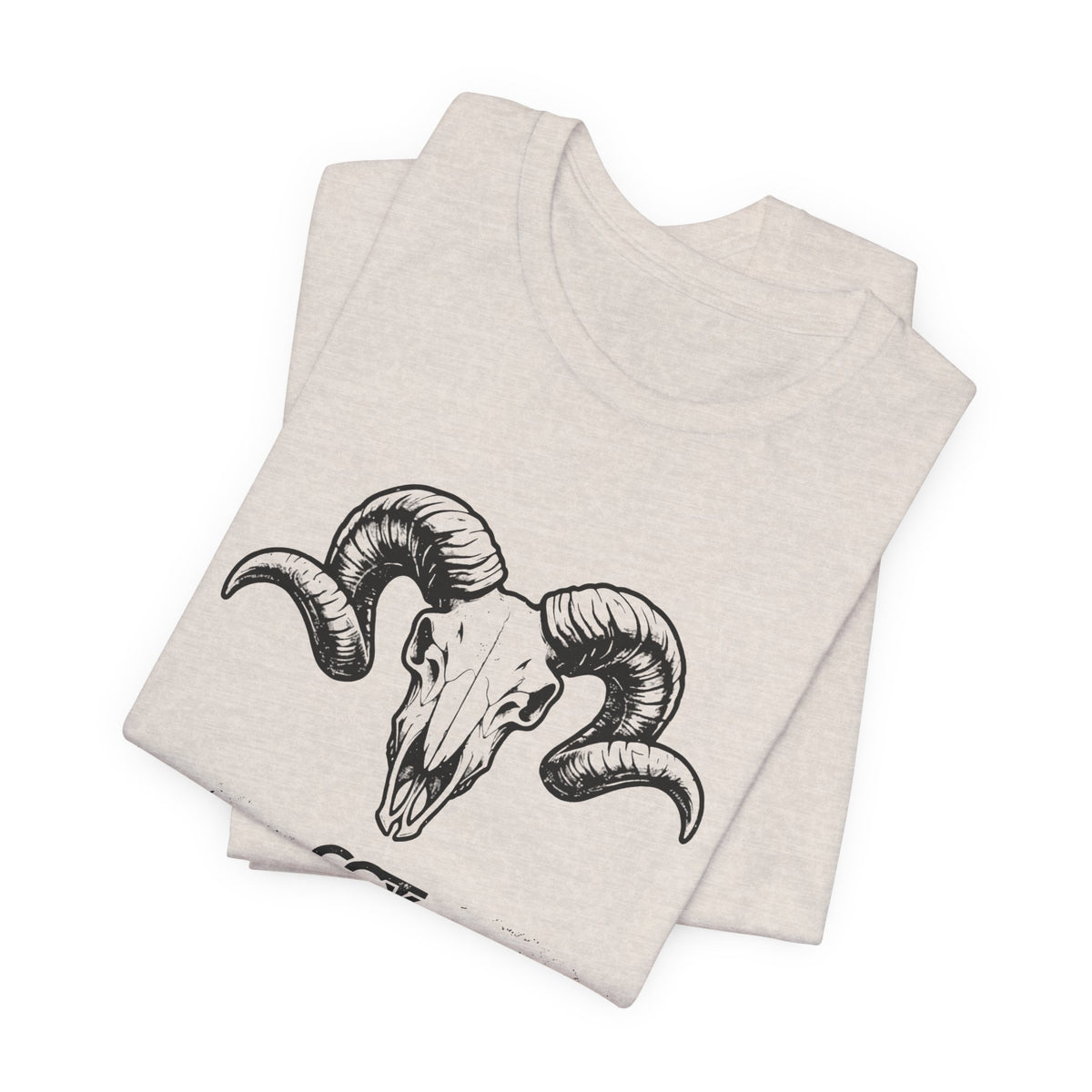 Ram Skull Graphic Tee — "Through Pain Comes Strength" Motivational T-Shirt