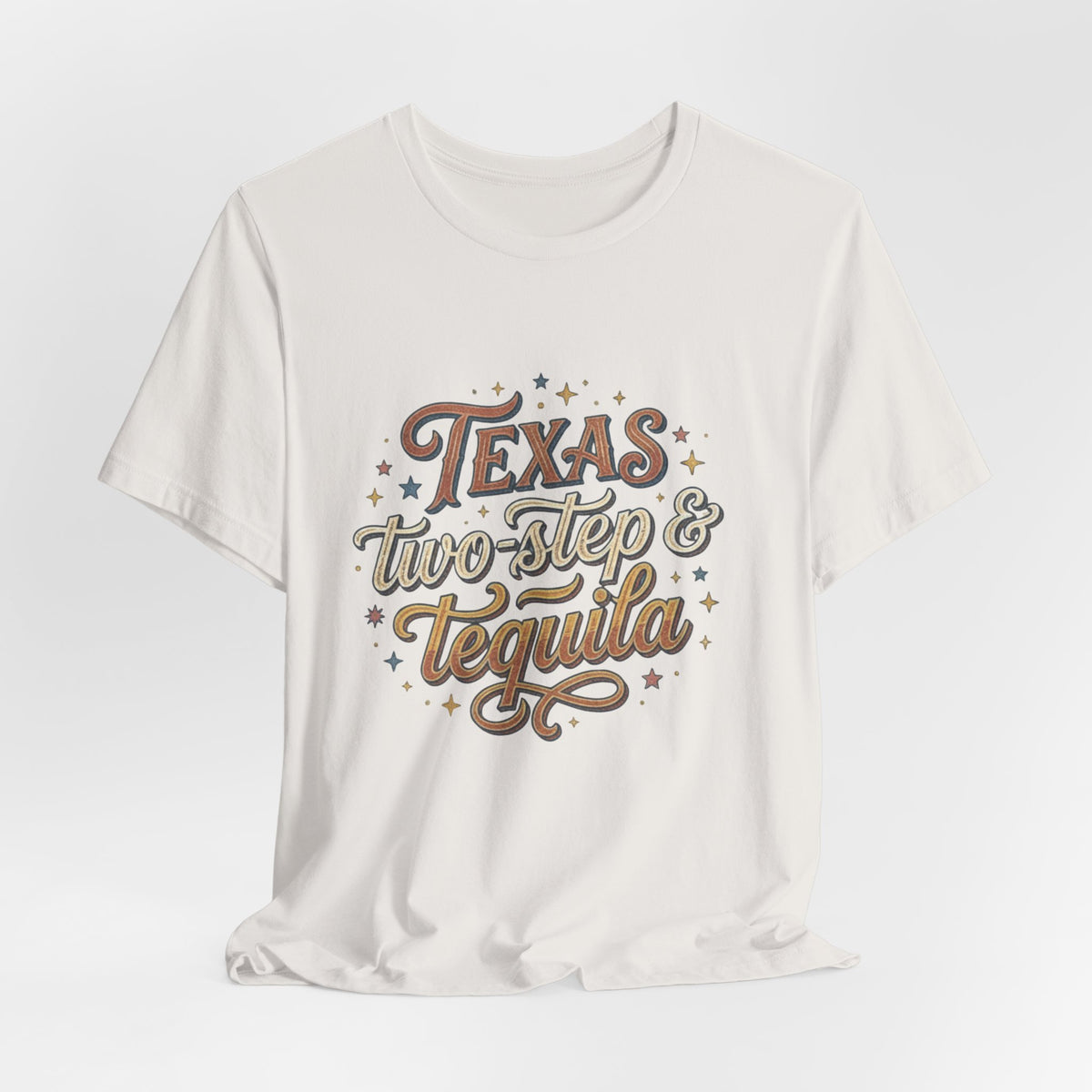 Texas Two Step & Tequila T-Shirt — Retro Country Music Tee, Western Dance Graphic Top, Boho Cowgirl Apparel, Honky Tonk Shirt