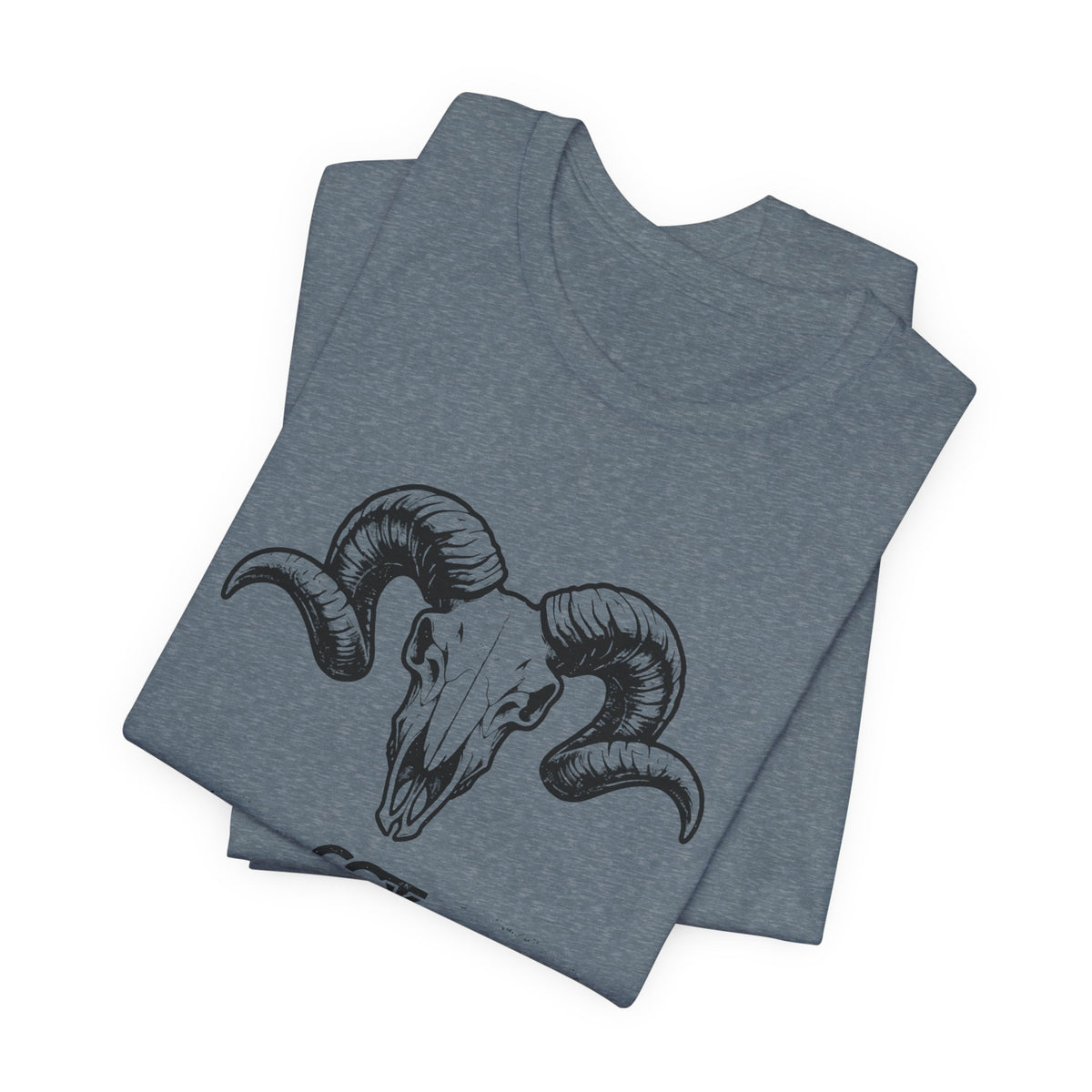 Ram Skull Graphic Tee — "Through Pain Comes Strength" Motivational T-Shirt