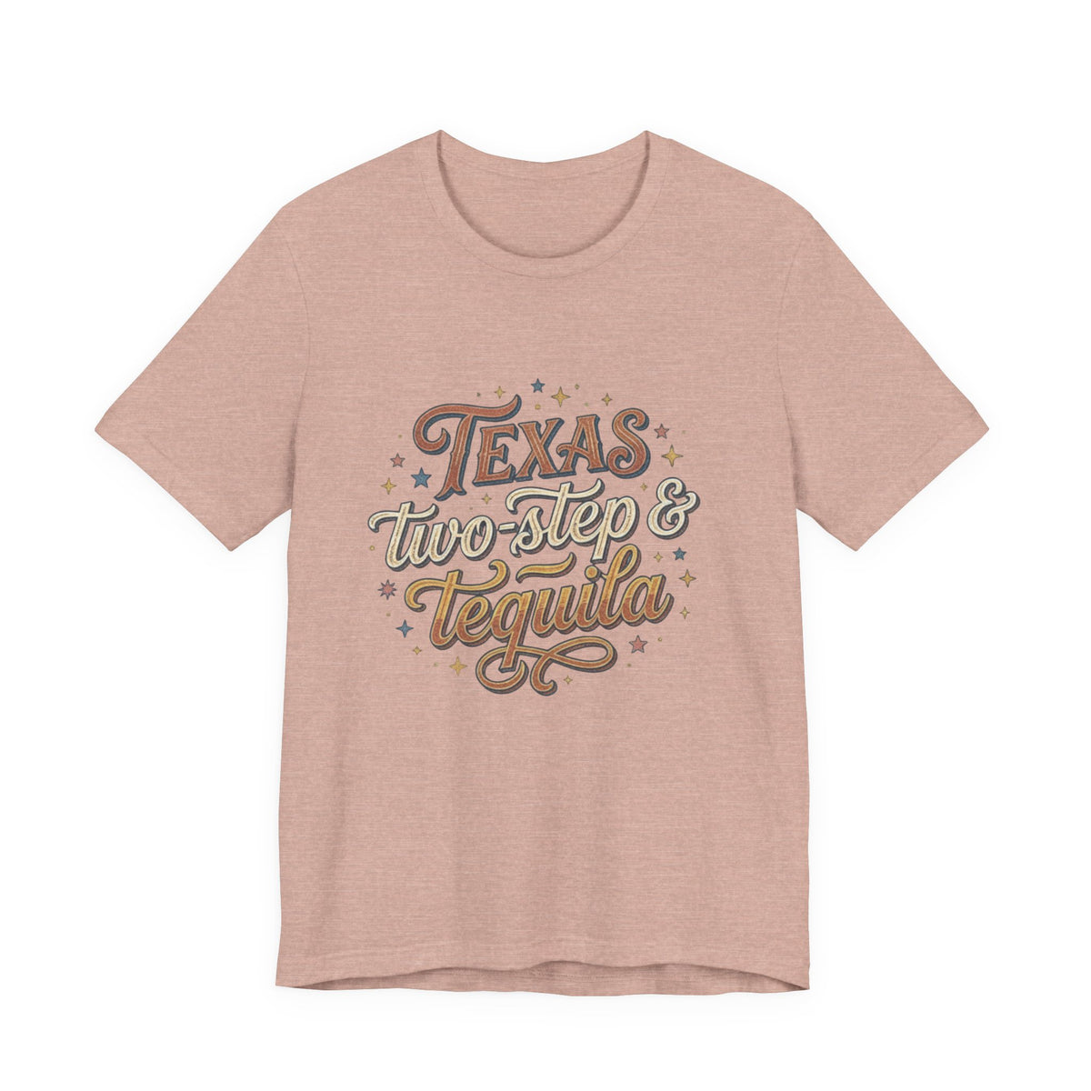 Texas Two Step & Tequila T-Shirt — Retro Country Music Tee, Western Dance Graphic Top, Boho Cowgirl Apparel, Honky Tonk Shirt