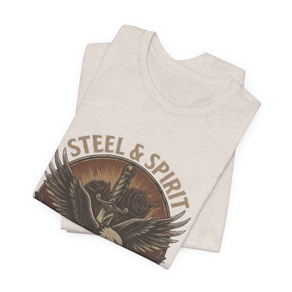 Steel Spirit Eagle T-Shirt — Mechanical Bald Eagle Graphic Tee, Tactical Western Apparel, Rugged Country Style Shirt