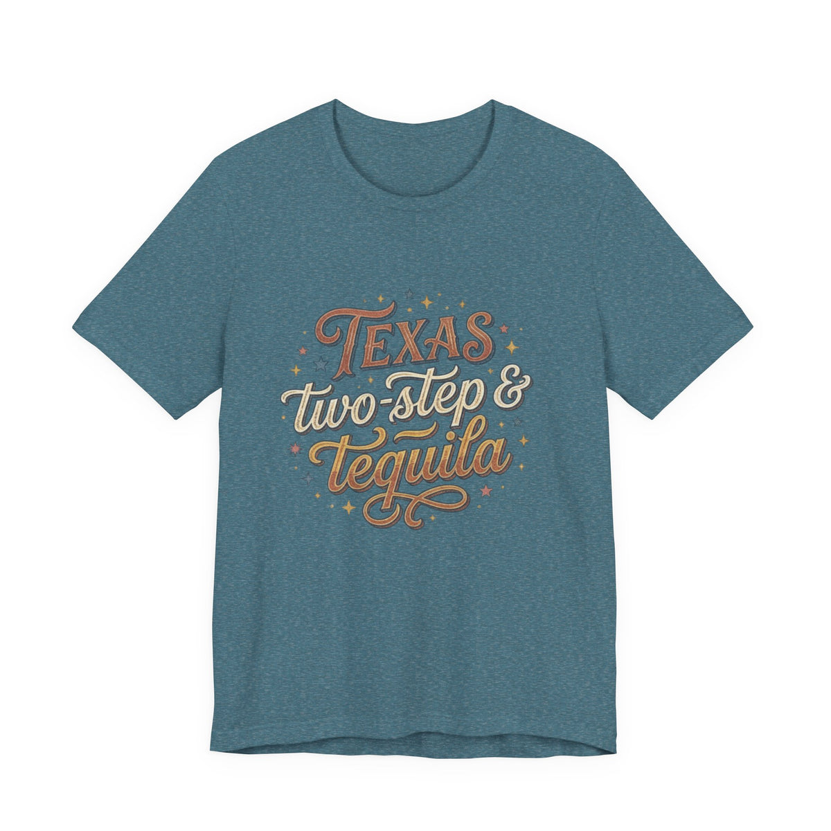 Texas Two Step & Tequila T-Shirt — Retro Country Music Tee, Western Dance Graphic Top, Boho Cowgirl Apparel, Honky Tonk Shirt