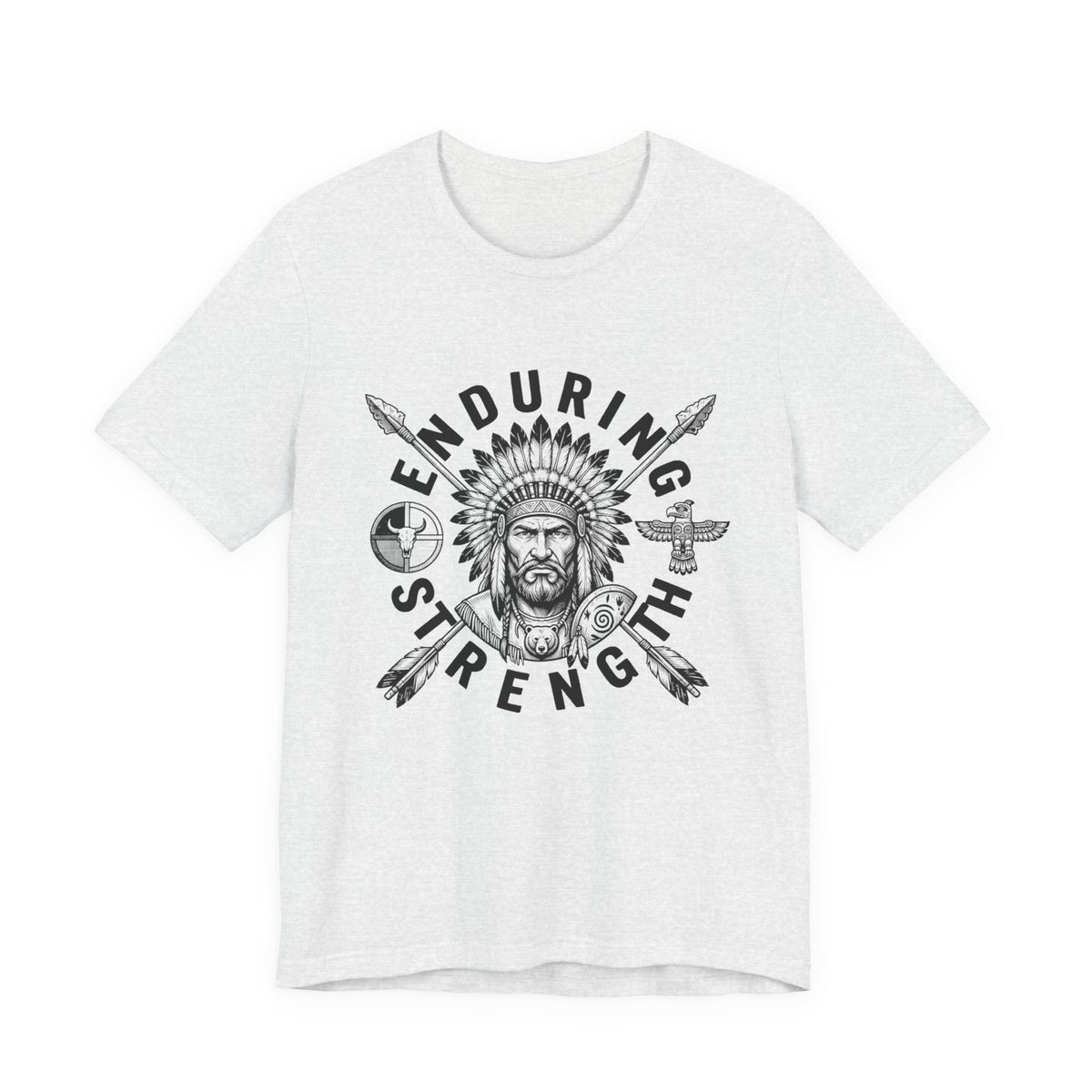 Enduring Strength Graphic Tee — Native American Chief Western Heritage T-Shirt