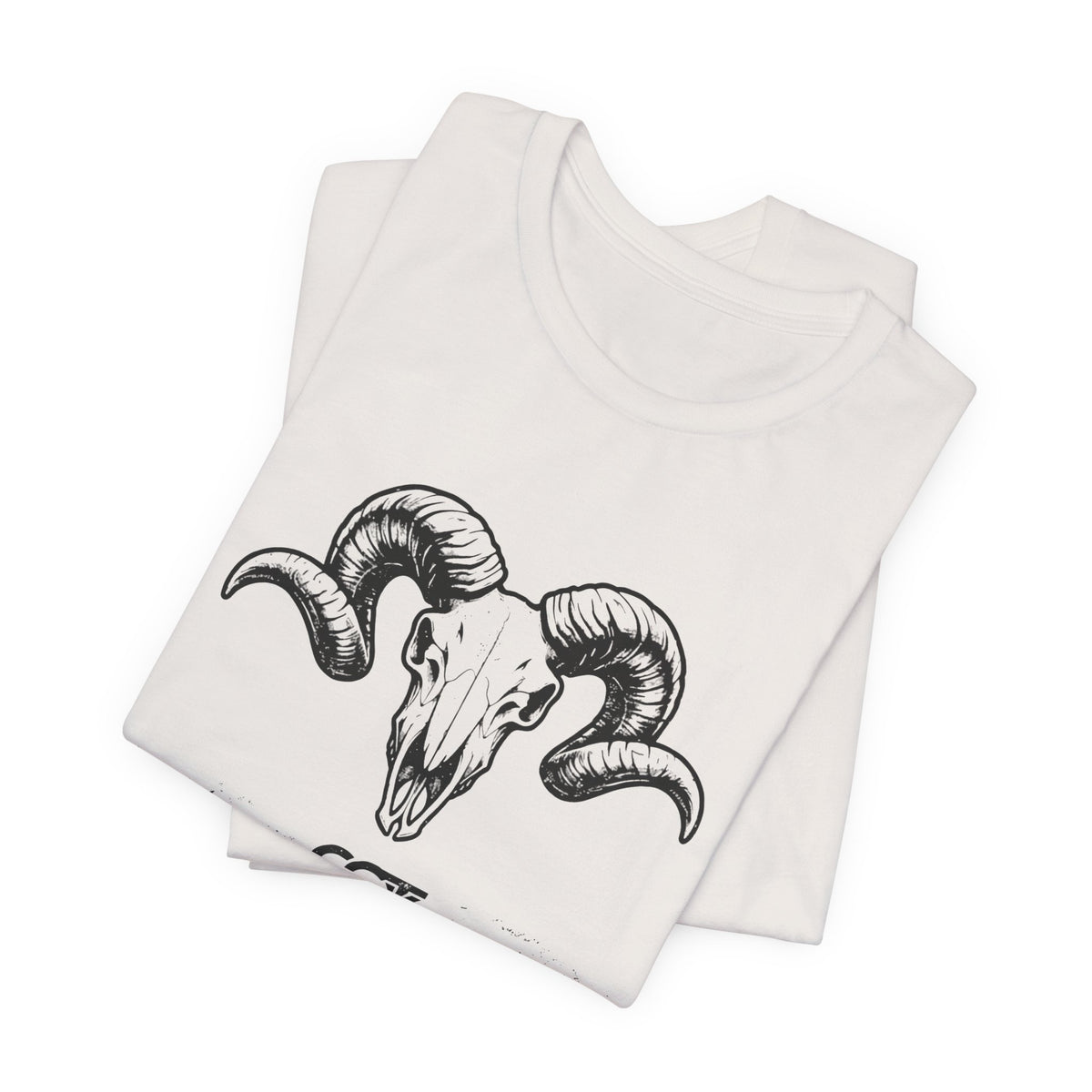 Ram Skull Graphic Tee — "Through Pain Comes Strength" Motivational T-Shirt