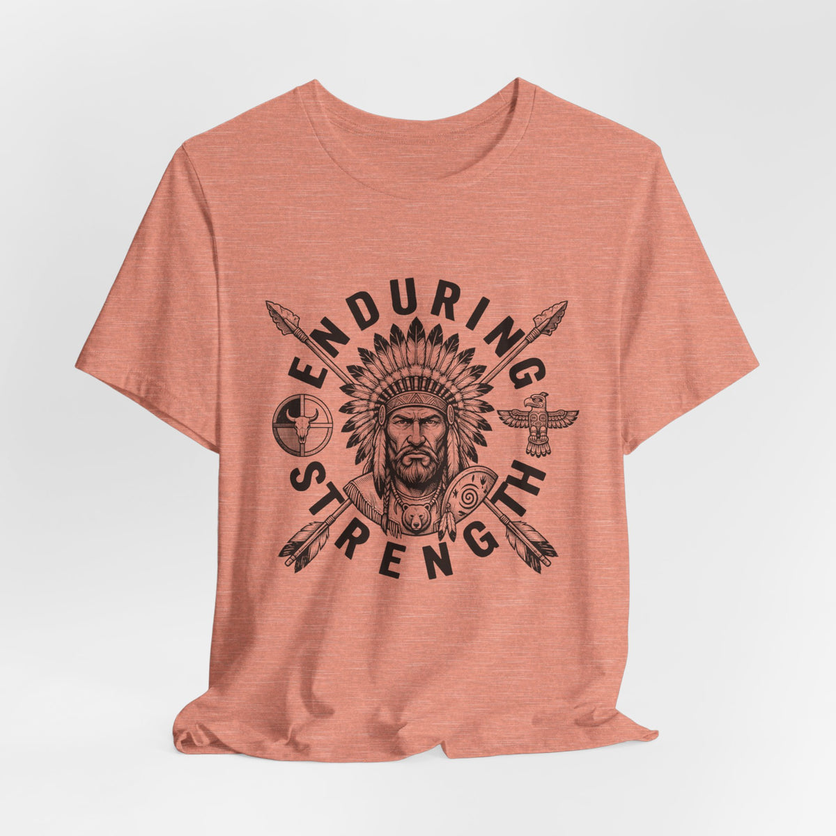 Enduring Strength Graphic Tee — Native American Chief Western Heritage T-Shirt
