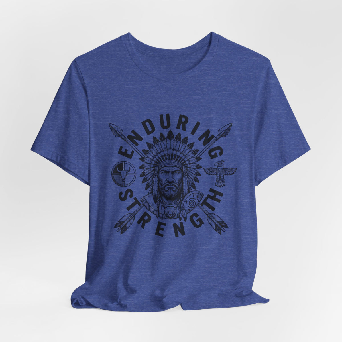Enduring Strength Graphic Tee — Native American Chief Western Heritage T-Shirt