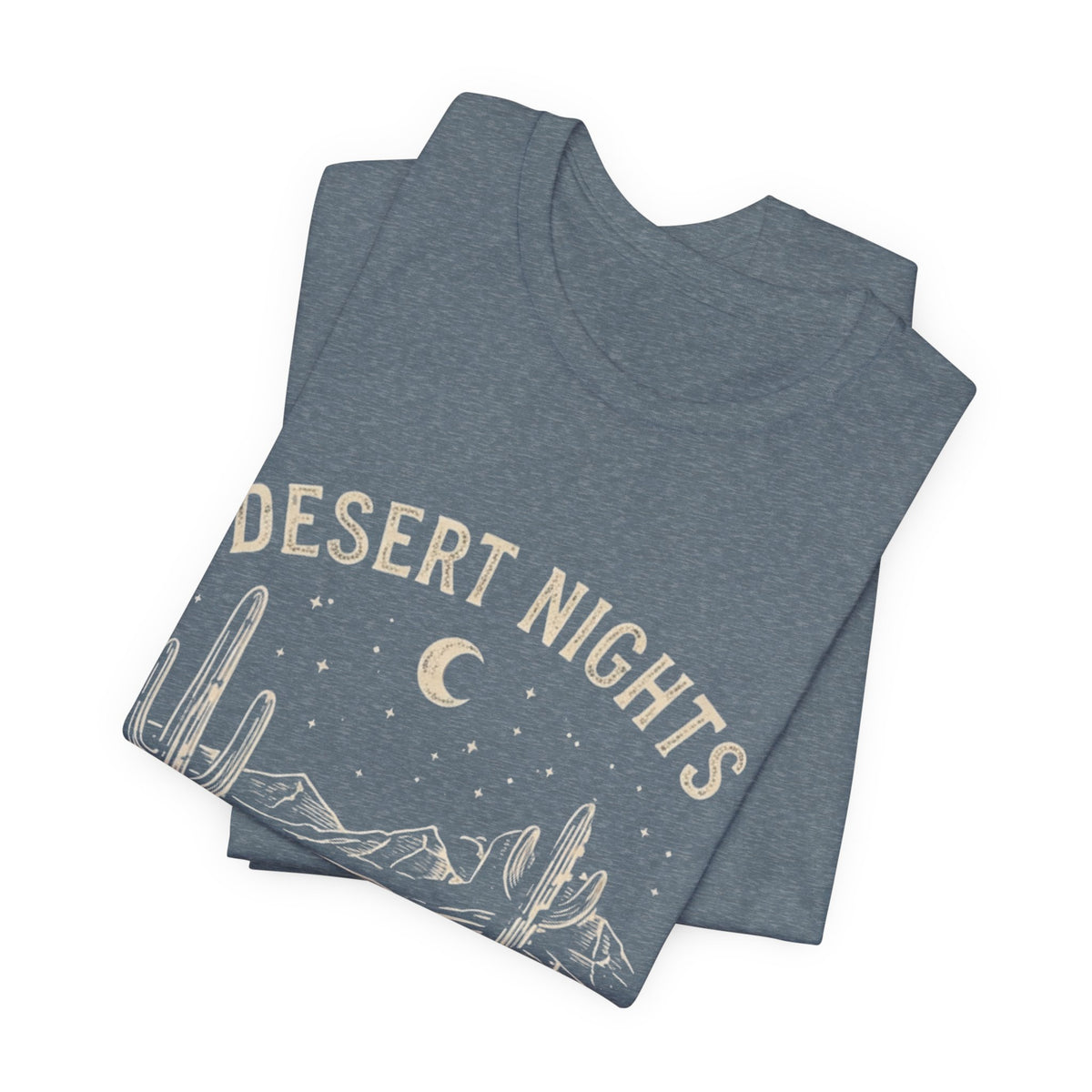 Desert Nights & Town Lights T-Shirt — Cactus Graphic Tee, Western Night Sky Apparel, Boho Desert Shirt, Country Music Top