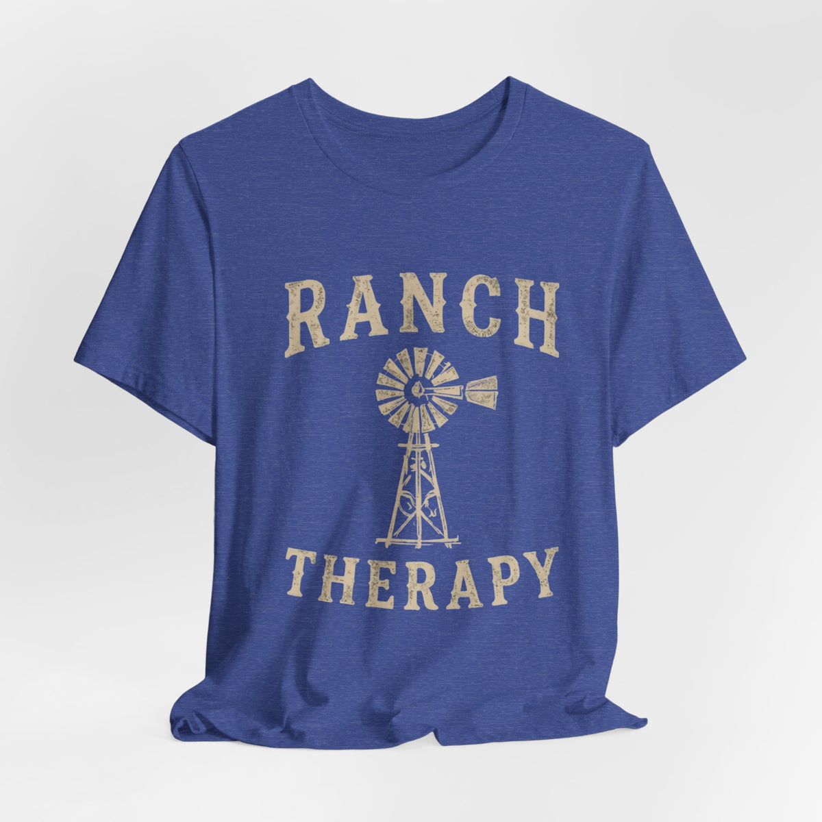 Ranch Therapy T-Shirt — Vintage Windmill Graphic Tee, Farm Life Apparel, Country Western Shirt, Rustic Women's Top, Rural Lifestyle