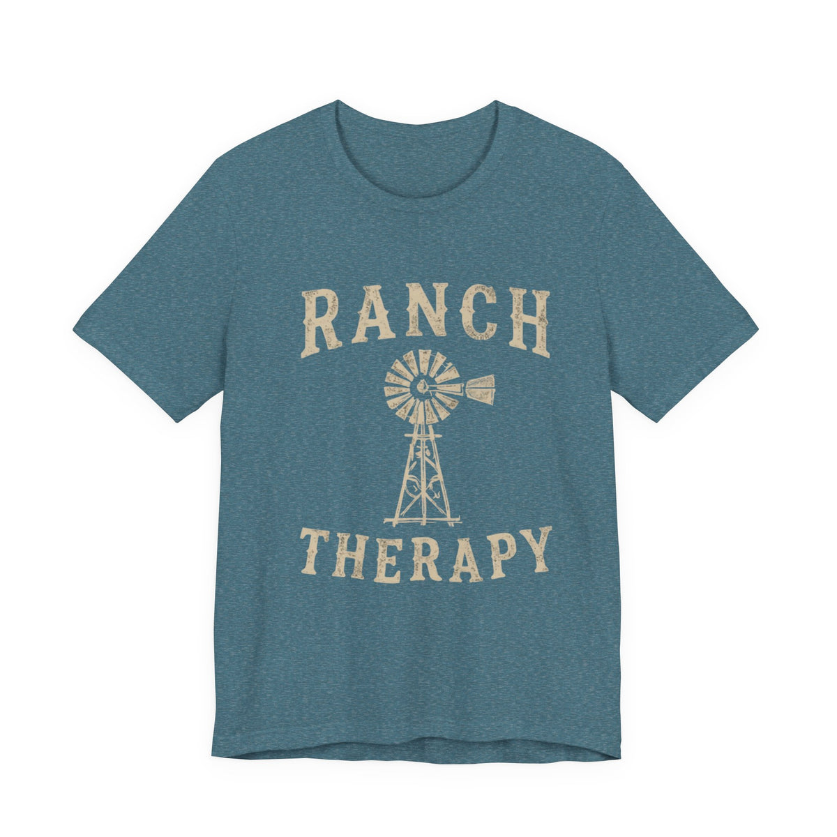 Ranch Therapy T-Shirt — Vintage Windmill Graphic Tee, Farm Life Apparel, Country Western Shirt, Rustic Women's Top, Rural Lifestyle