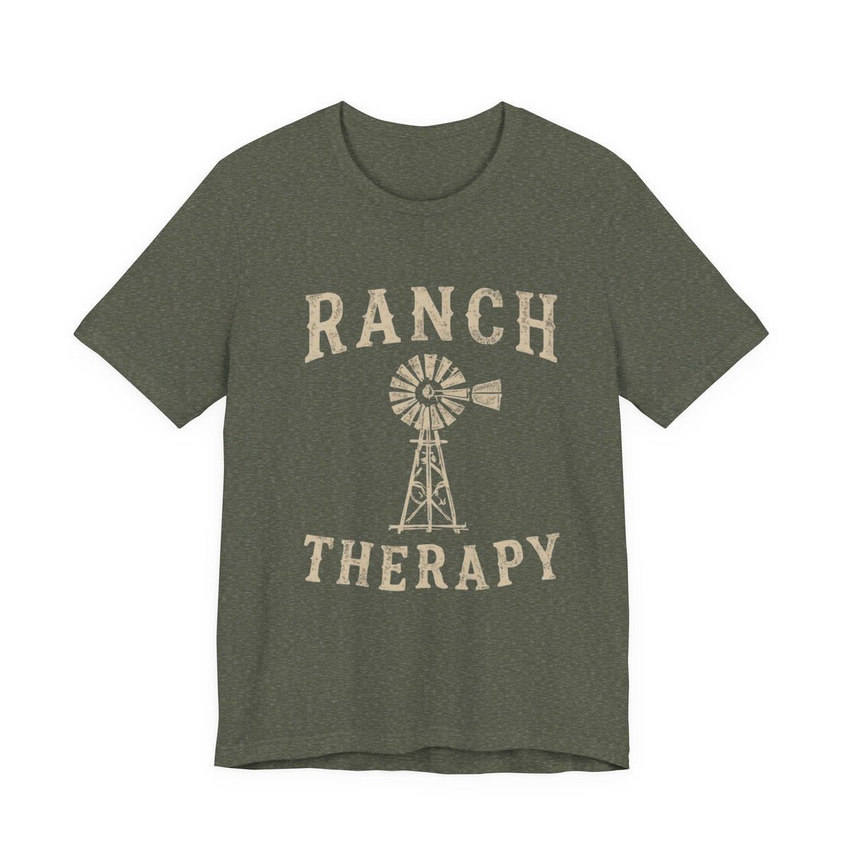 Ranch Therapy T-Shirt — Vintage Windmill Graphic Tee, Farm Life Apparel, Country Western Shirt, Rustic Women's Top, Rural Lifestyle