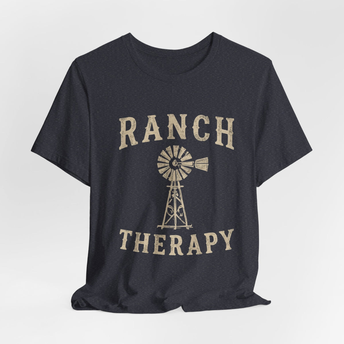 Ranch Therapy T-Shirt — Vintage Windmill Graphic Tee, Farm Life Apparel, Country Western Shirt, Rustic Women's Top, Rural Lifestyle