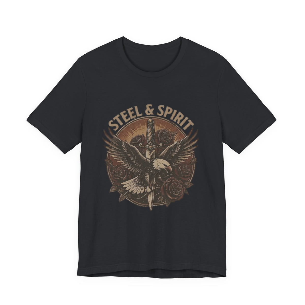 Steel Spirit Eagle T-Shirt — Mechanical Bald Eagle Graphic Tee, Tactical Western Apparel, Rugged Country Style Shirt