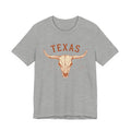 Texas Longhorn Skull T-Shirt — Minimalist Western Graphic Tee, Boho Cowgirl Apparel, Rustic Desert Shirt, Lone Star State Pride Top