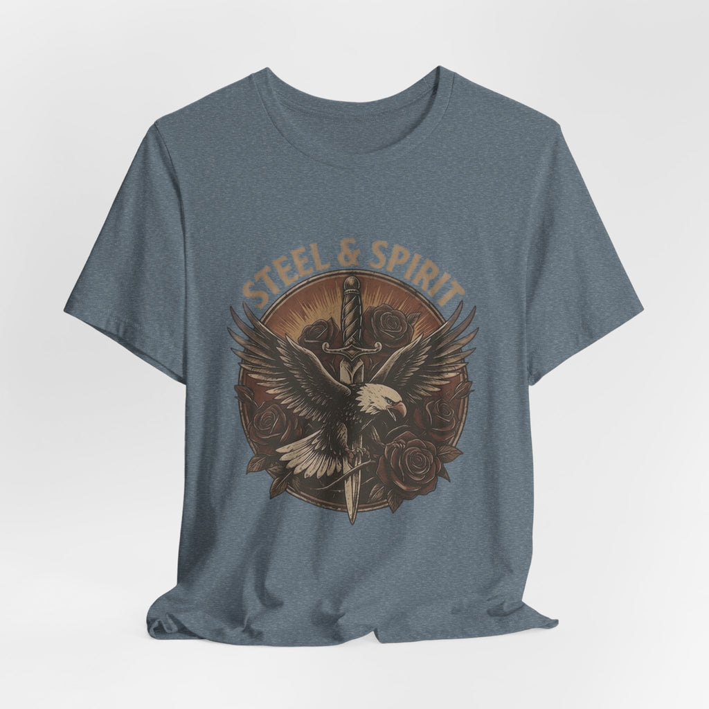Steel Spirit Eagle T-Shirt — Mechanical Bald Eagle Graphic Tee, Tactical Western Apparel, Rugged Country Style Shirt