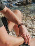 Stacked Brown Leather & Tiger Eye Bead Bracelet